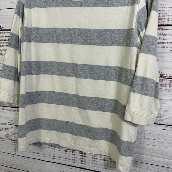 Basic Equipment scoop neck‎ striped half sleeve popover casual blouse - Picture 3 of 6